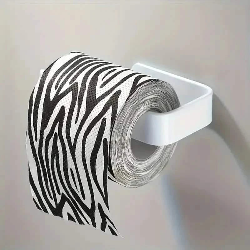 2-Pack: No-Drill Self-Adhesive Toilet Paper Holder – Black & White