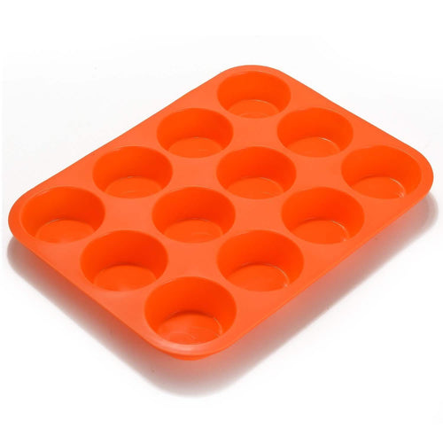 12 Cup Non-Stick Cupcakes Muffin Baking Pan Silicone Mold