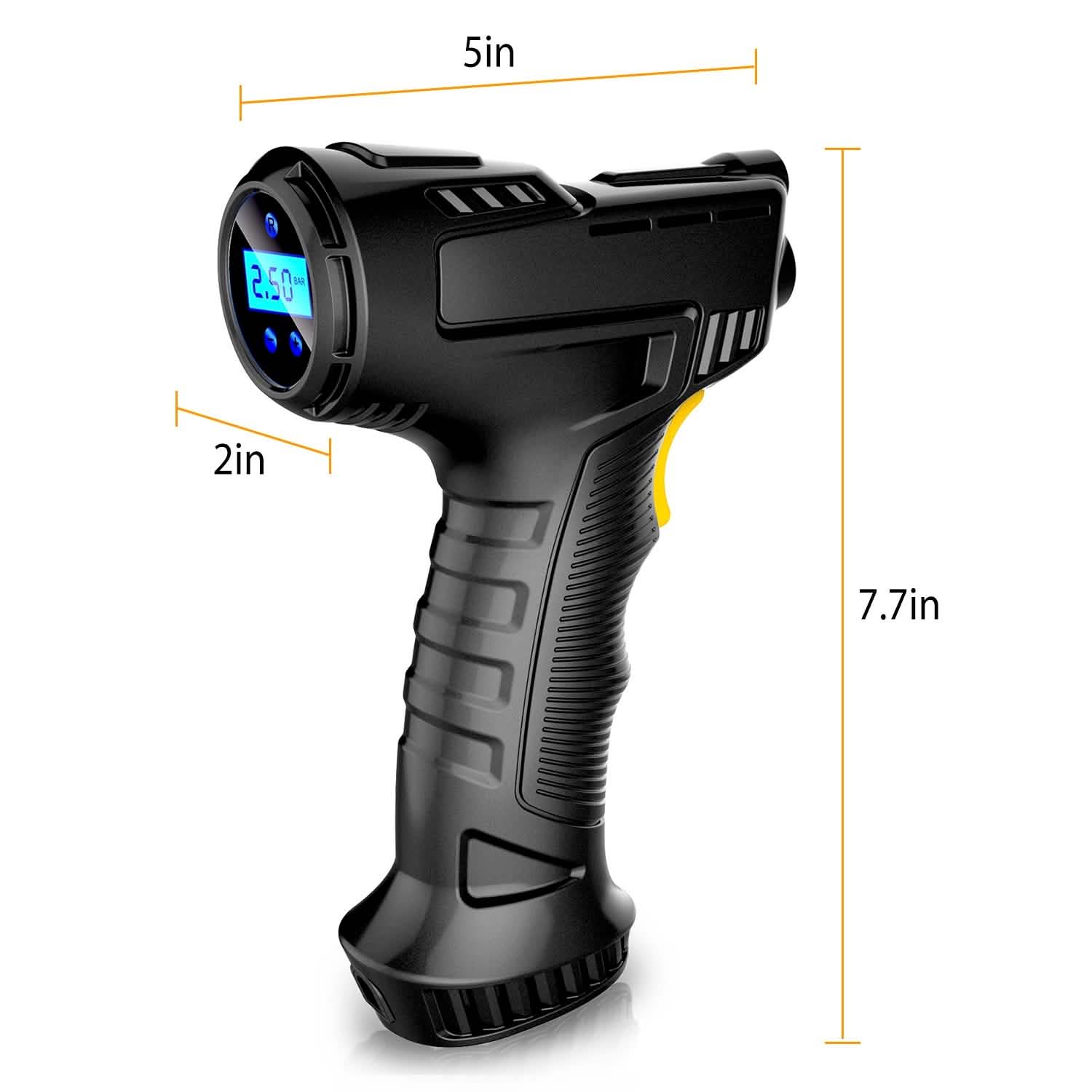 12V Digital Car Tire Inflator with LED Light 150 PSI
