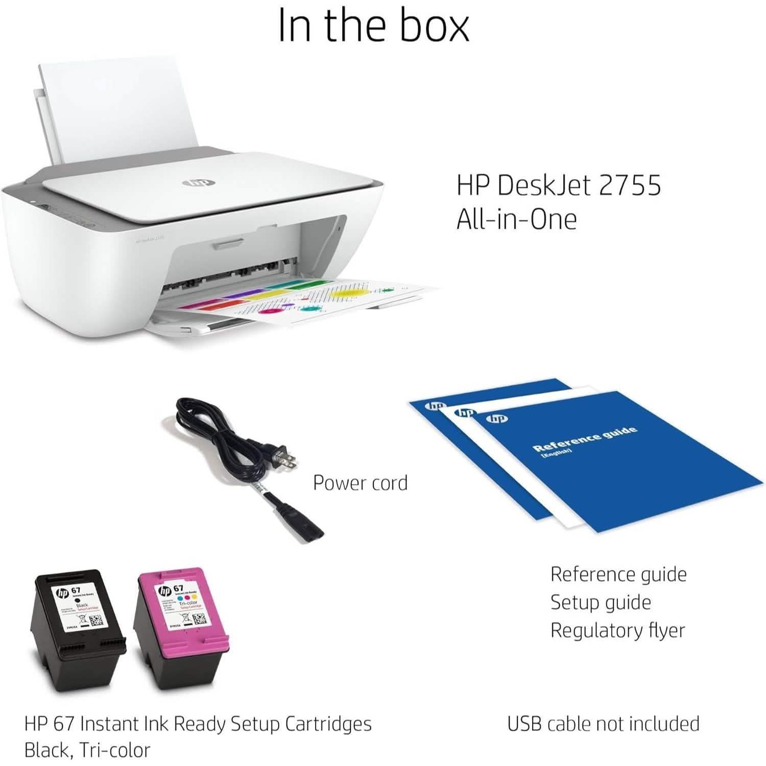 HP DeskJet 2755 All-in-One Wireless Printer – Refurbished