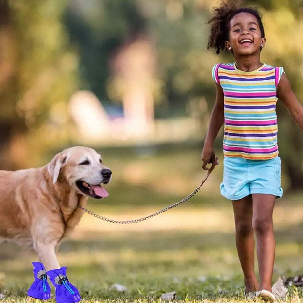 4-Pieces: Water-Resistant Dog Bootie Shoes