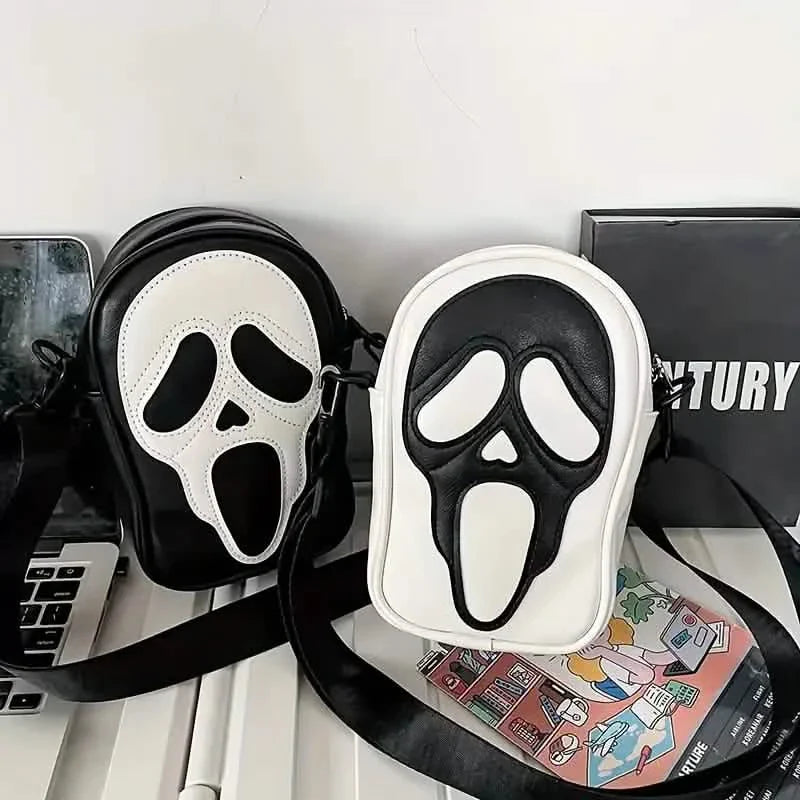 Ghost Skull Pattern Shoulder Bag