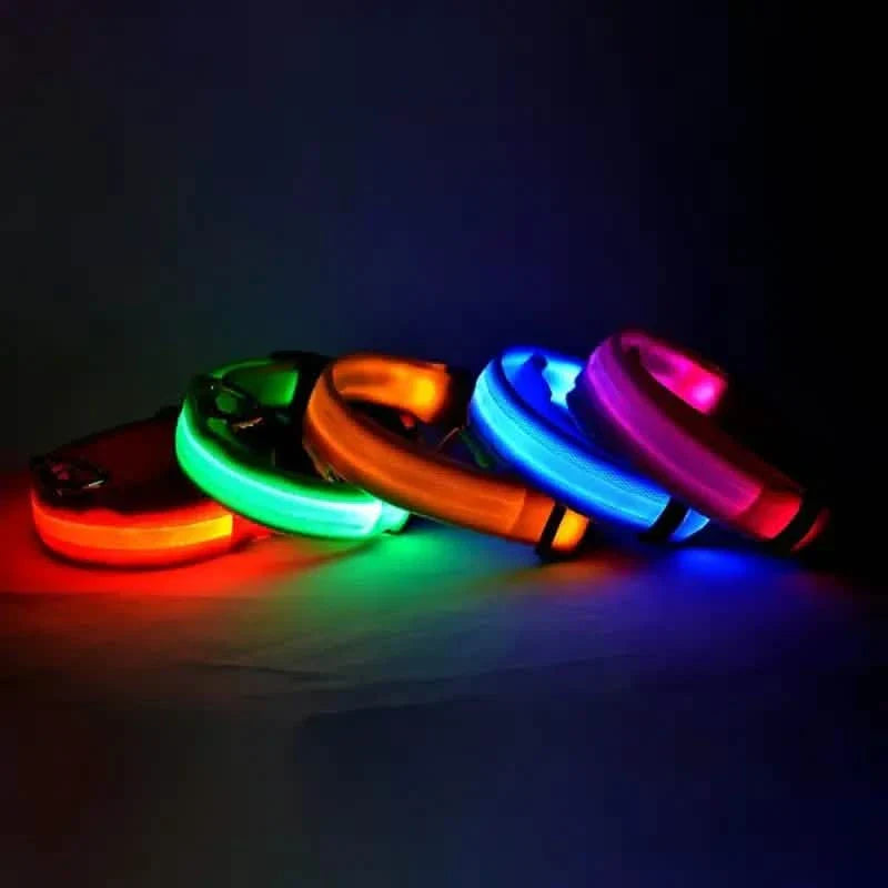 LED Dog Collars Light Adjustable Flashing Luminous Collar Night Anti-Lost