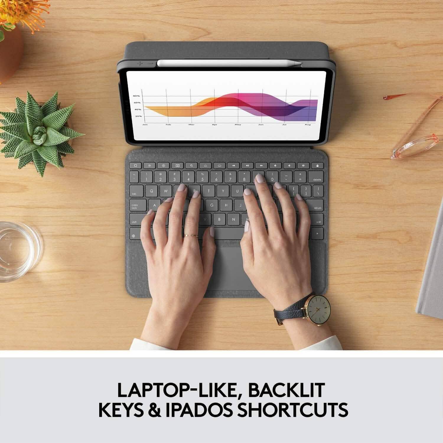 Logitech Folio Touch iPad Keyboard Case with Trackpad and Smart Connector for iPad Air (4th Generation) – Graphite Apple Exclusive