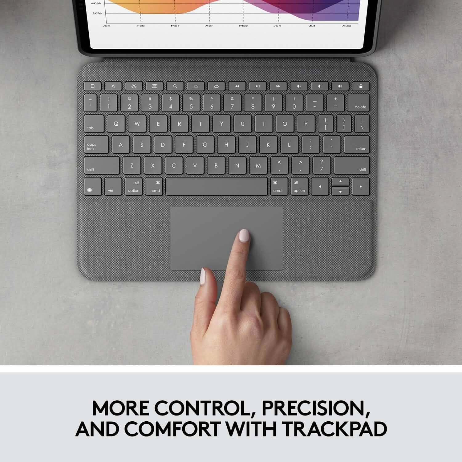Logitech Folio Touch iPad Keyboard Case with Trackpad and Smart Connector for iPad Air (4th Generation) – Graphite Apple Exclusive