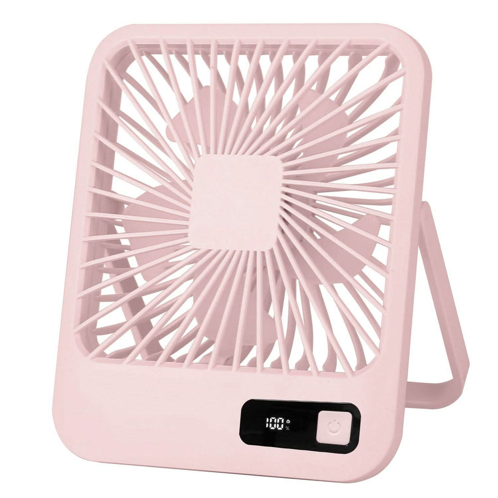 Mini Desktop Cooling Fan Rechargeable Battery Powered with LCD Display
