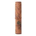 PU Leather Rollup Pen Bag Vintage Creative Map Pencil Case