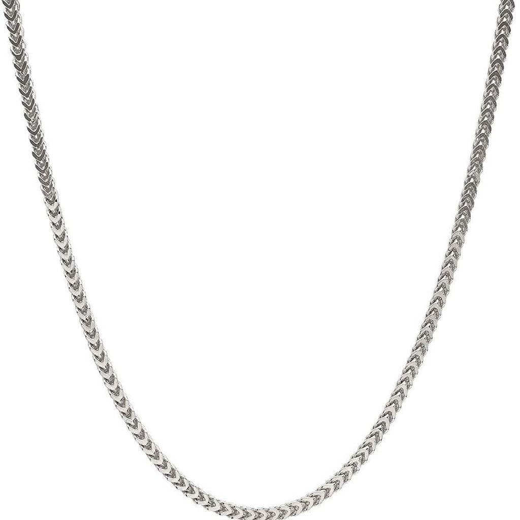 Sterling Silver Italian 2.5mm Franco Square Box Link Chain