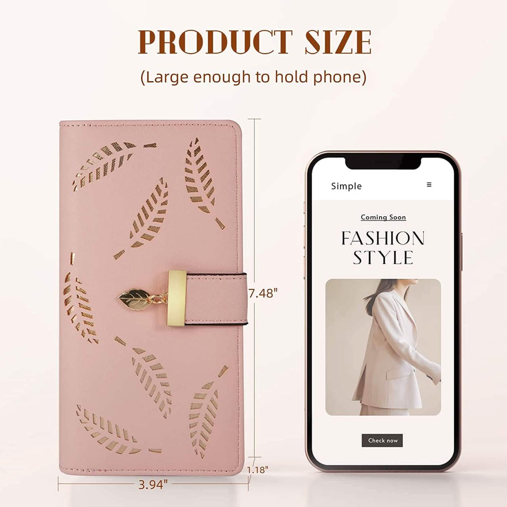 Sweet Cute Women's Long Leaf Bifold Wallet