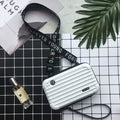 Women Suitcase Box Shape Crossbody Shoulder Bag Letter Band Travel Carrying
