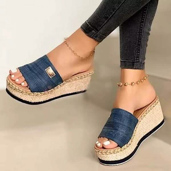 Women Wedge Slippers Platform Flip Flops Soft Comfortable New Casual Outdoor Beach Sandals