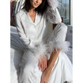 Women's Loungewear Pajamas Sets Pure Color Silk Simple Soft Shirt Pant